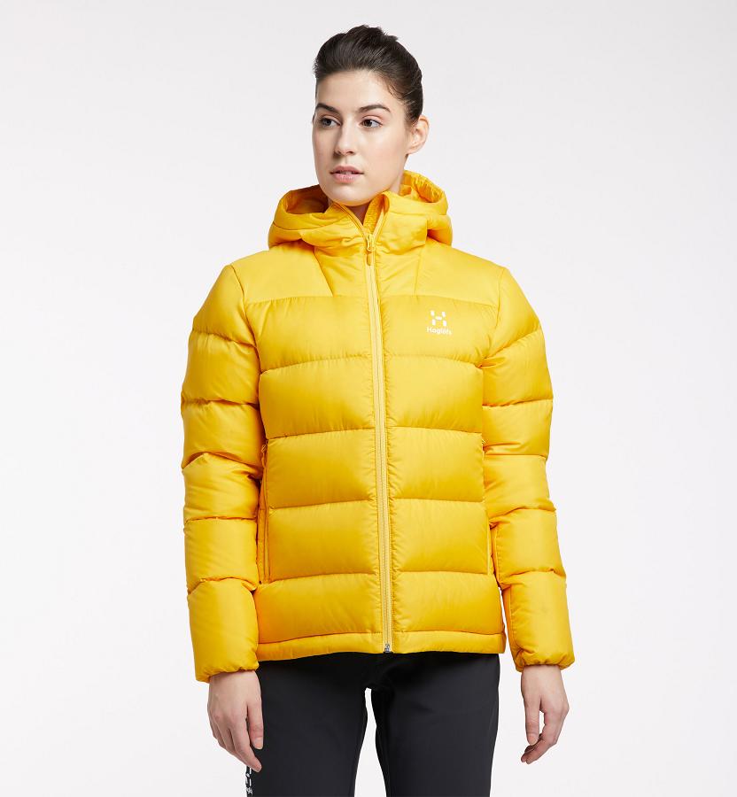 Haglöfs Bield Down Jacket Yellow For Womens LURZE2514 Australia